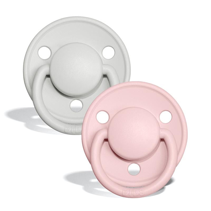 BIBS De Lux Silicone Pacifier 2 Pack Haze/Blossom Daisy and Hen