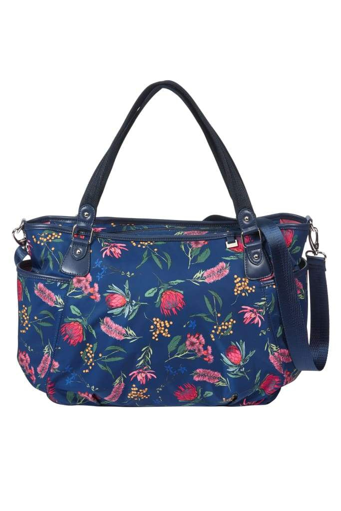 Nappy Bag Tote - Navy Botanical