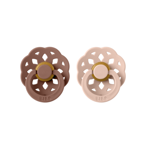 BIBS Boheme Pacifier 2 Pack - Woodchuck/Blush