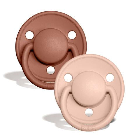 Bibs Pacifier 2 Pack De Lux - Silicone - Woodchuck/Blush