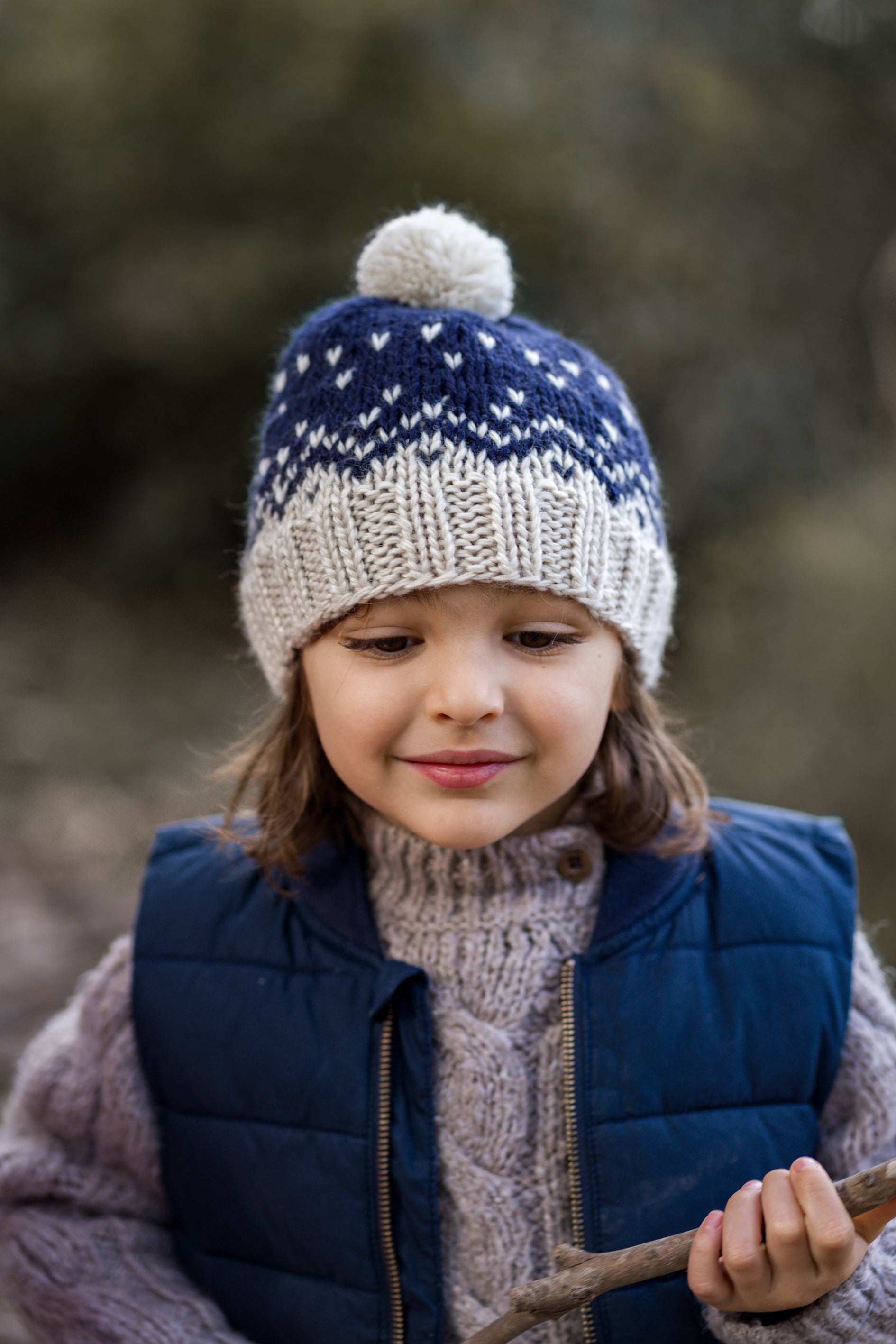 Snowflake Beanie - Navy