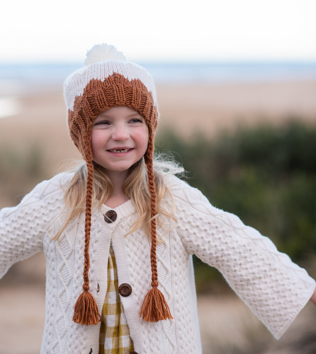 Zig Zag Beanie - Chestnut
