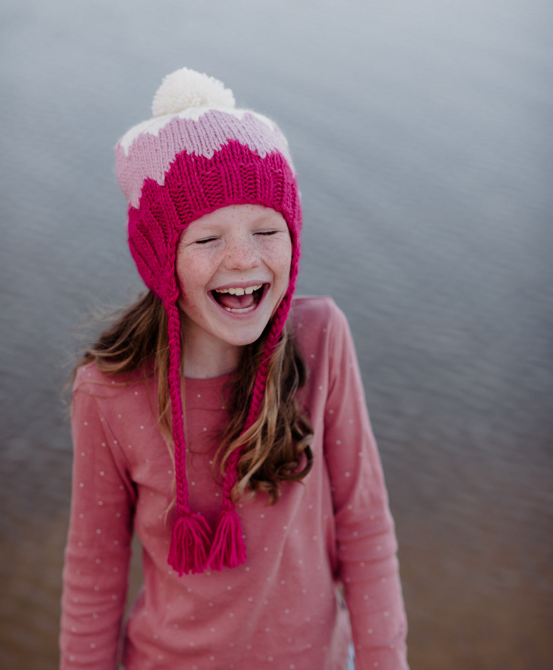 Acorn Zig Zag Beanie - Pink