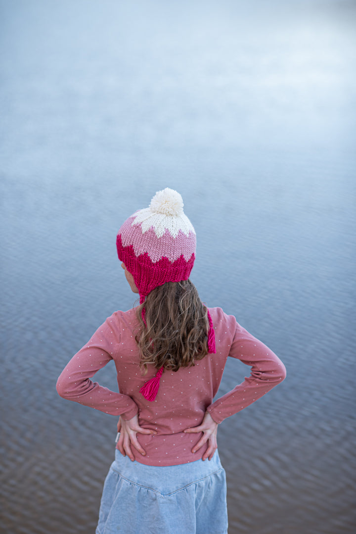 Acorn Zig Zag Beanie - Pink