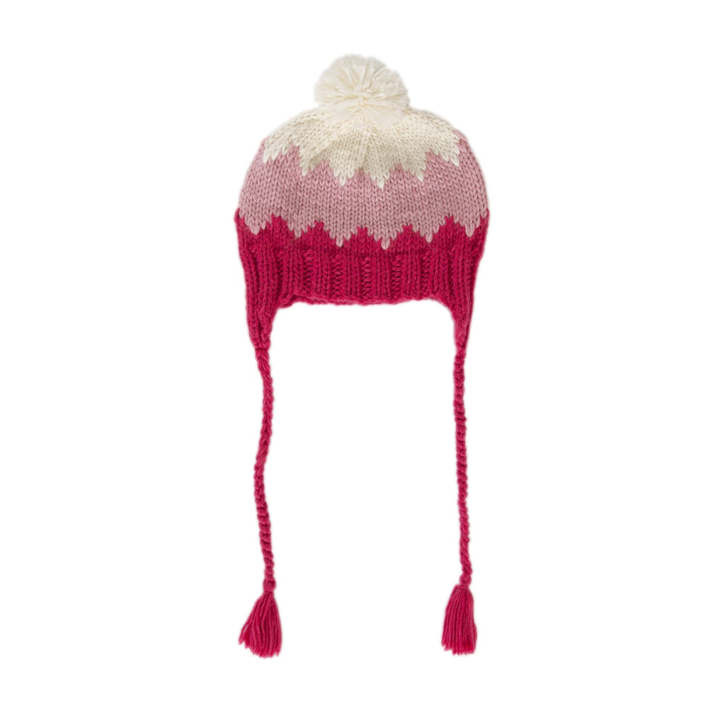 Zig Zag Beanie - Pink