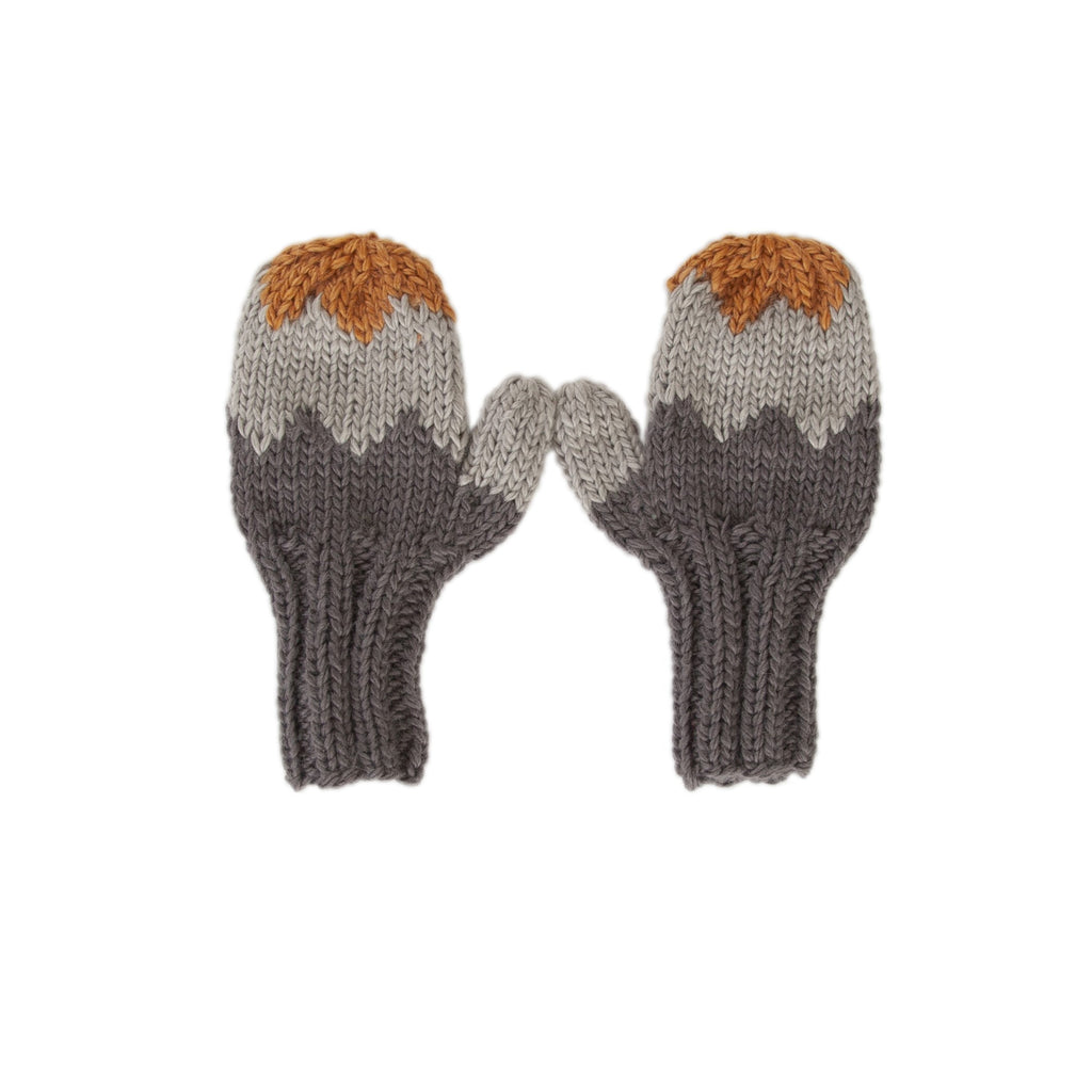 Zig Zag Mittens - Grey