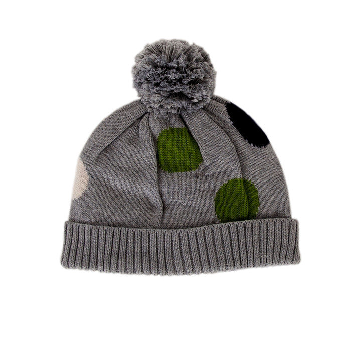 Acorn Spots Merino Beanie - Grey