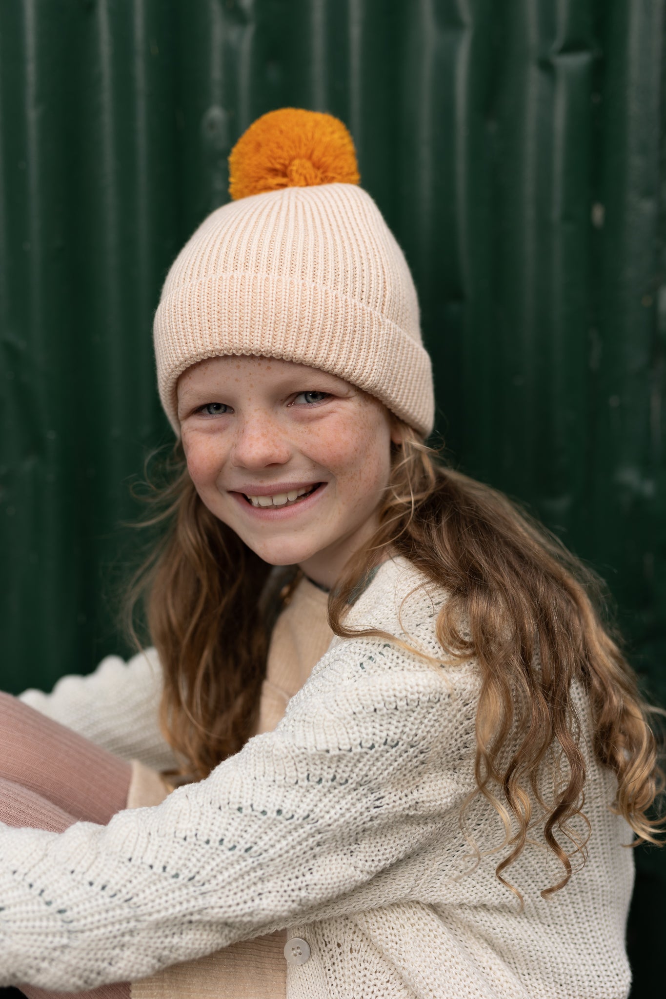 Acorn Oslo Merino Ribbed Beanie - Cream & Mustard