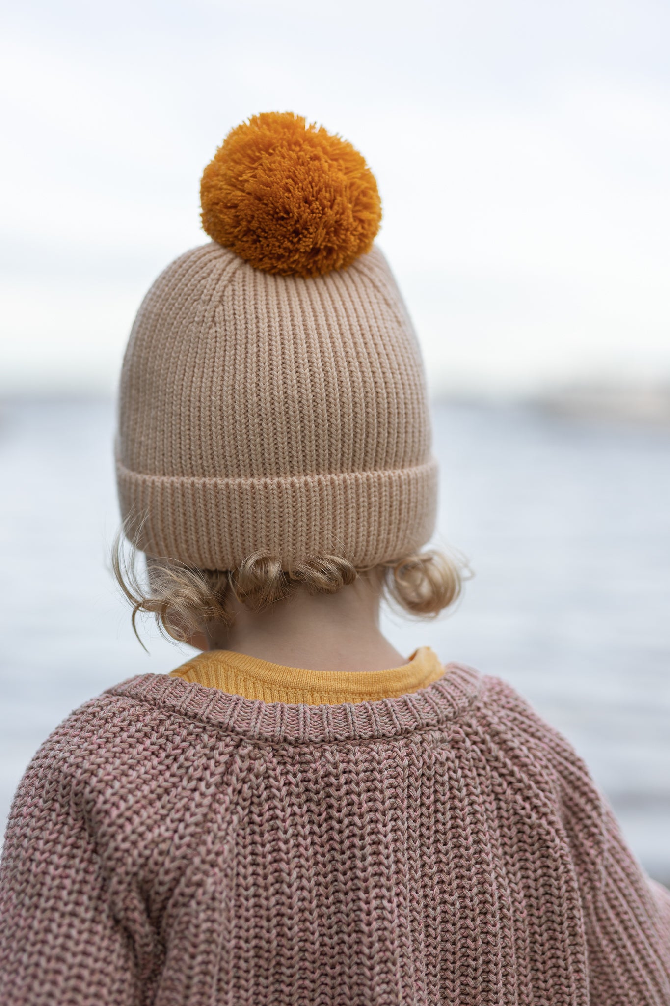 Acorn Oslo Merino Ribbed Beanie - Cream & Mustard