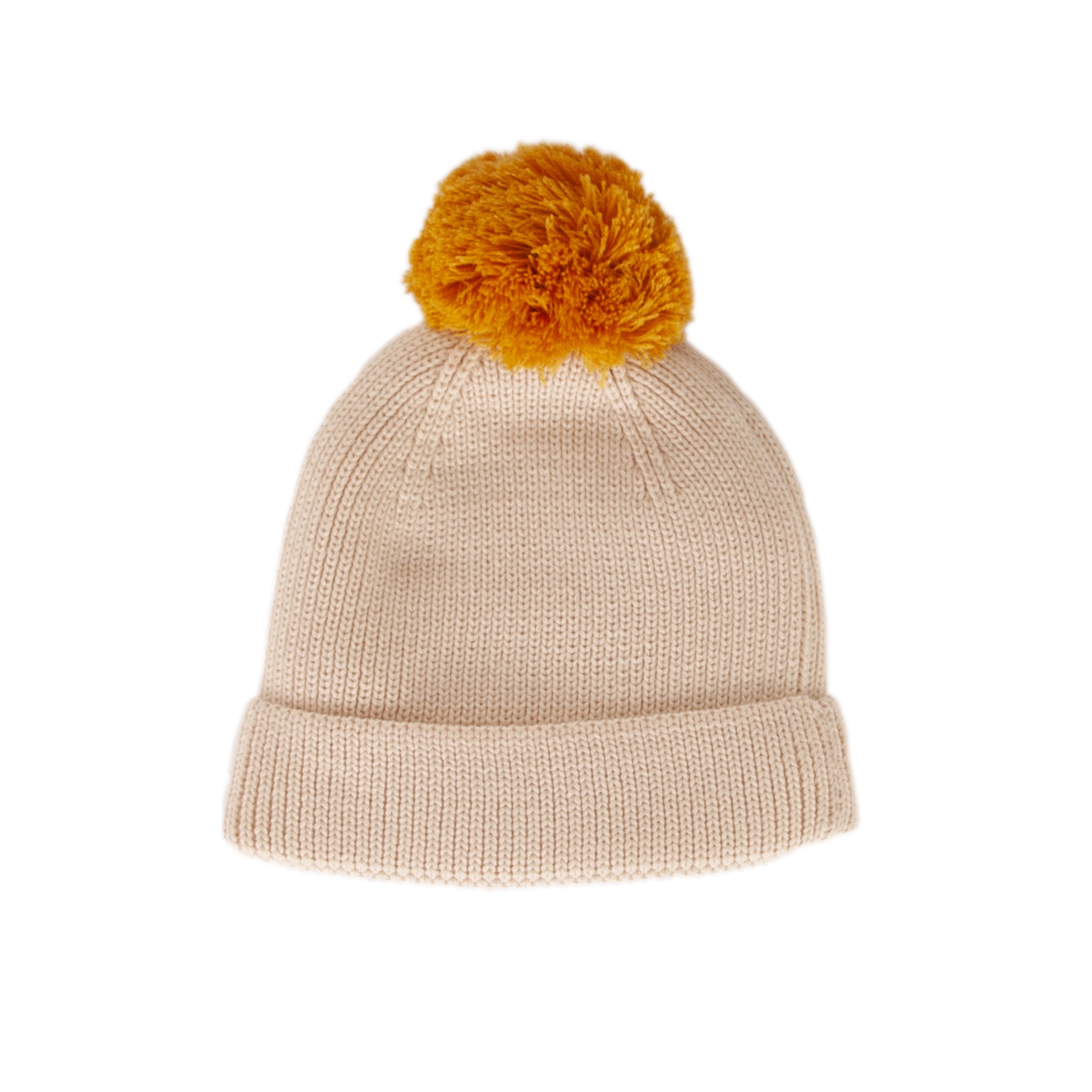 Acorn Oslo Merino Ribbed Beanie - Cream & Mustard