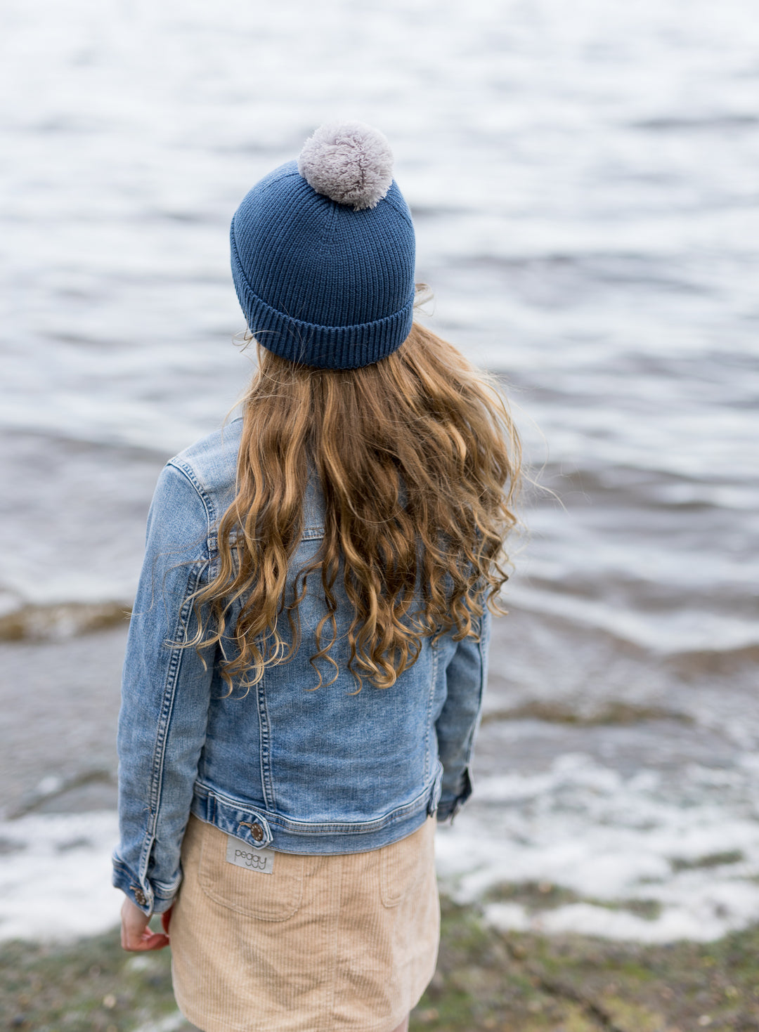 Acorn Oslo Merino Ribbed Beanie - Navy & Grey