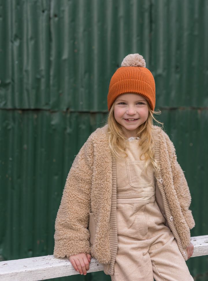 Acorn Oslo Merino Ribbed Beanie - Chestnut & Oatmeal