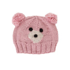 Acorn Bear Face Beanie - Pink