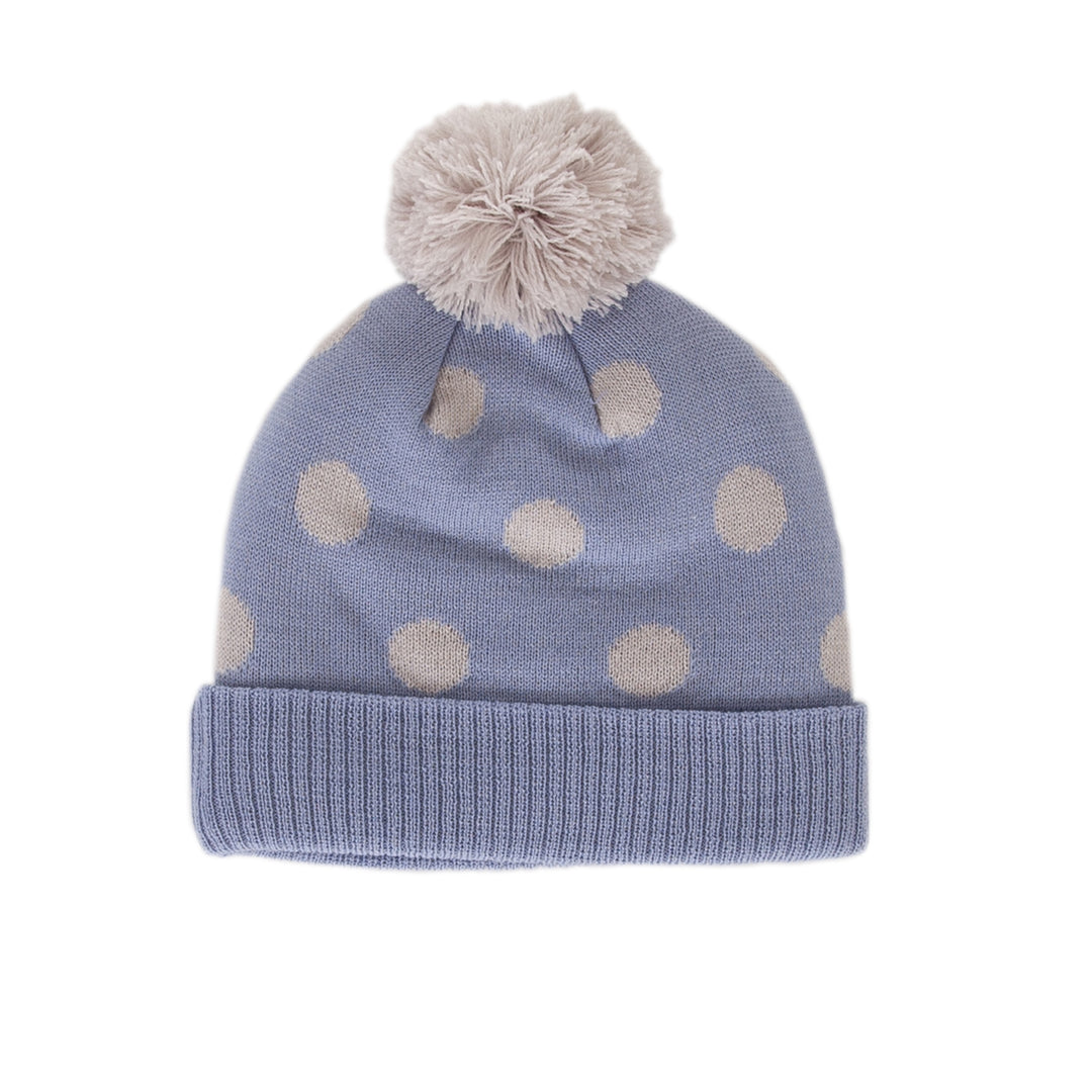 Acorn Raindrops Merino Beanie - Blue