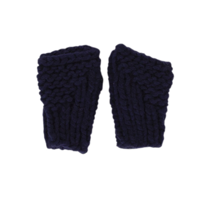 Acorn Journey Fingerless Mittens - Navy