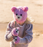 Bear Face Mittens - Pink