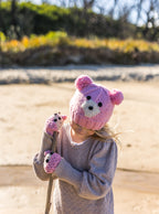 Bear Face Mittens - Pink