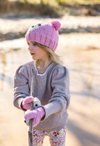 Bear Face Mittens - Pink