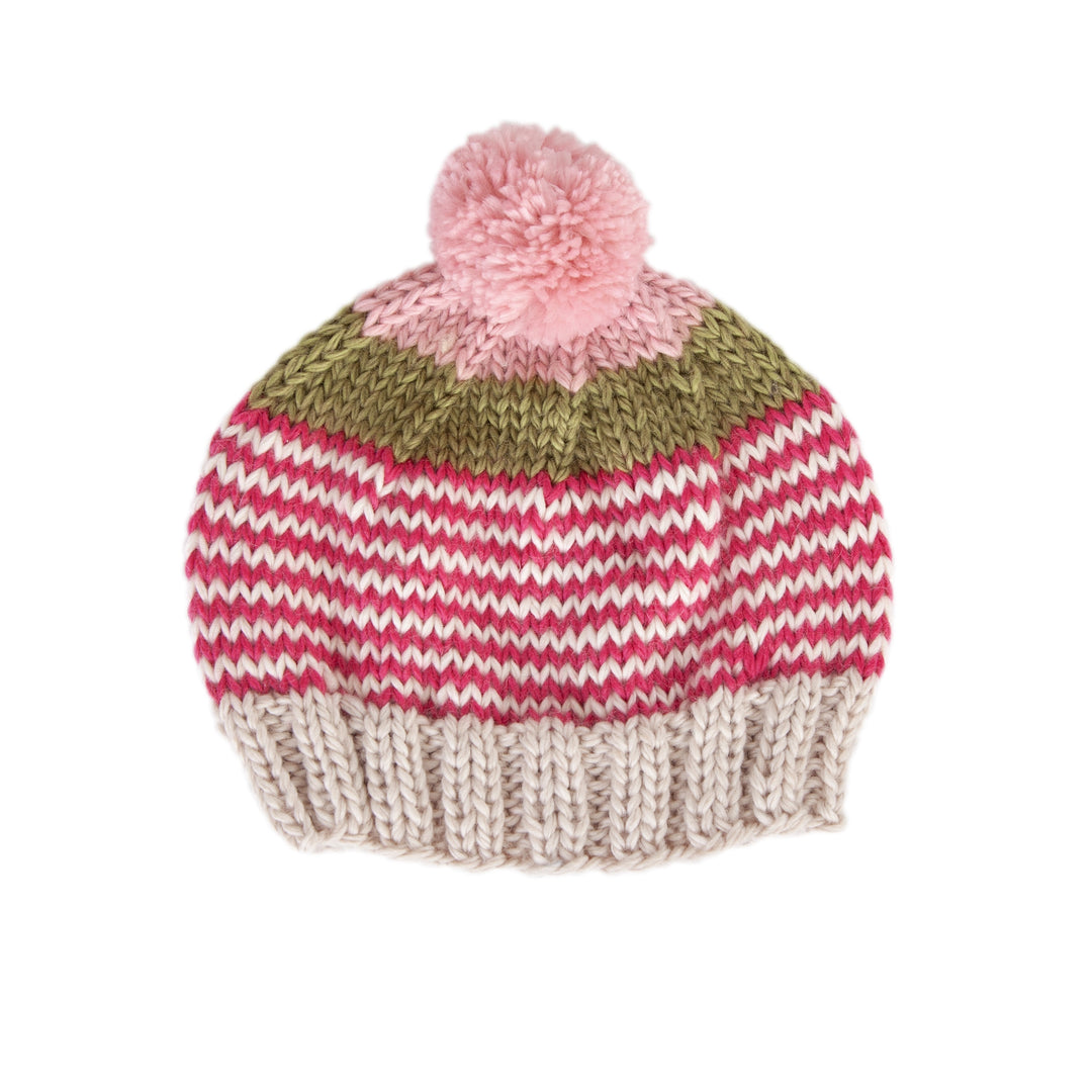 Acorn Horizon Beanie - Pink Stripe