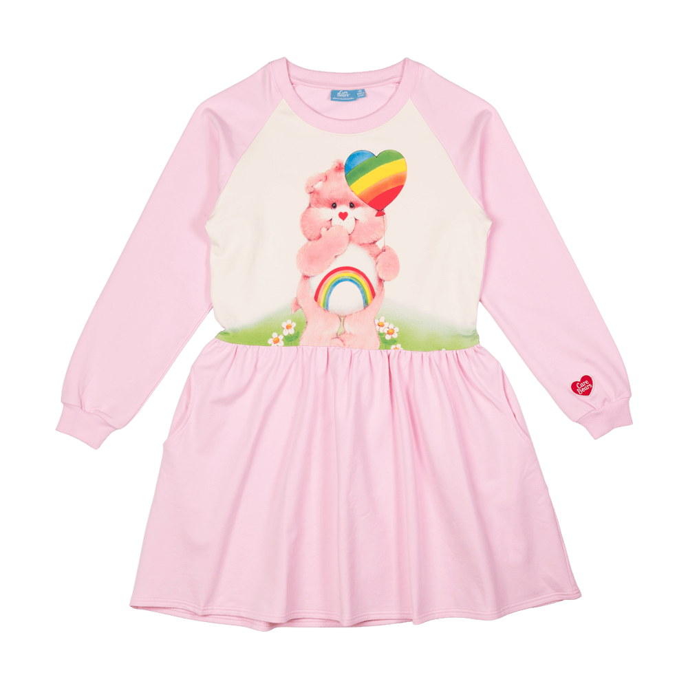 Rock Your Baby Care Bear Love Raglan Sleeve Dress Mama Size - Pink