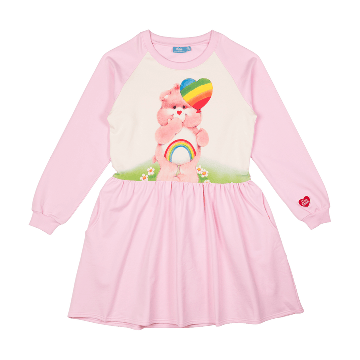 Rock Your Baby Care Bear Love Raglan Sleeve Dress Mama Size - Pink
