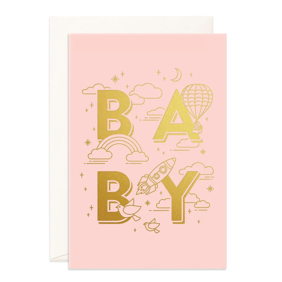 Baby Universe Pink Jumbo Greeting Card