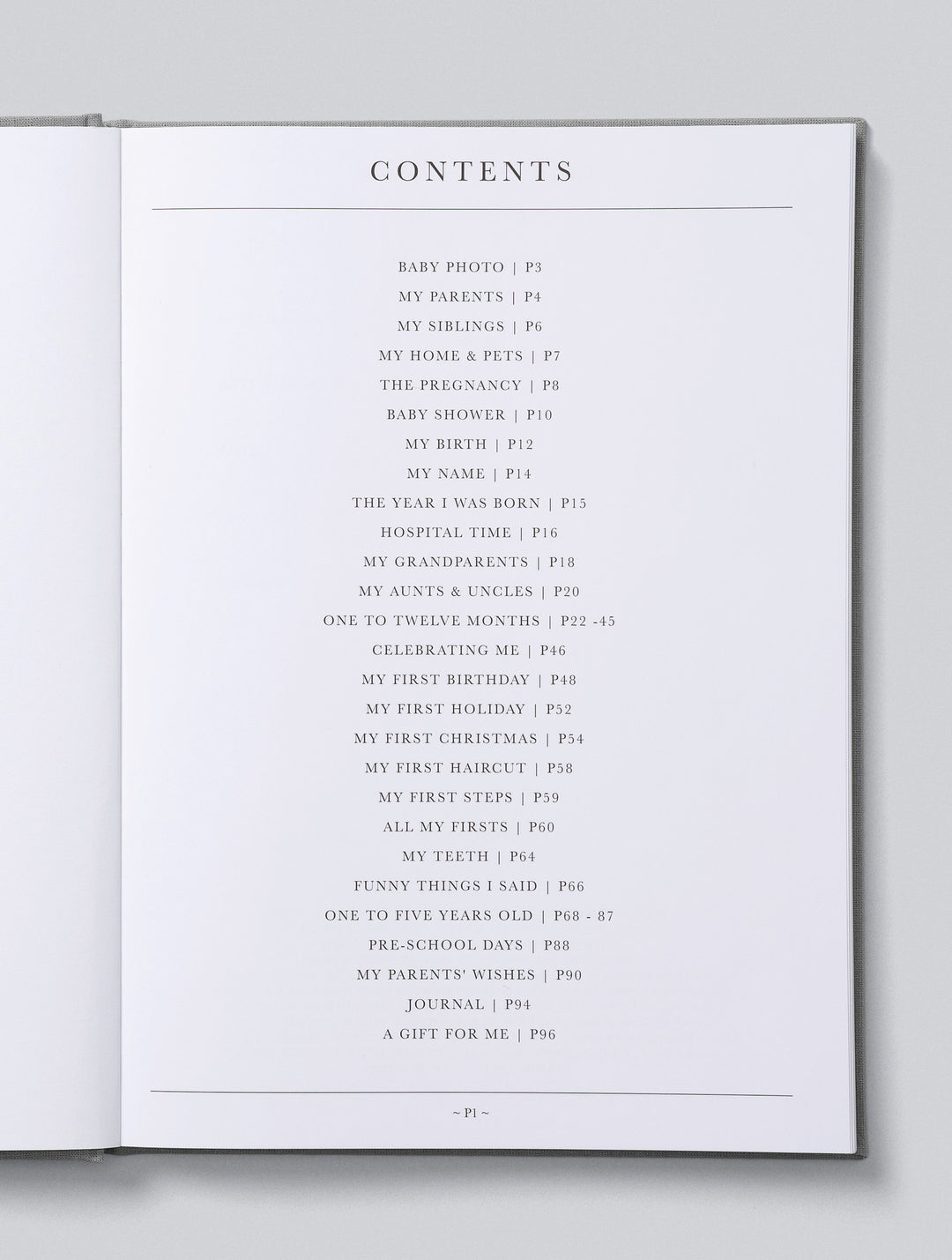 Write To Me - Baby Journal Birth to Five Years - Grey