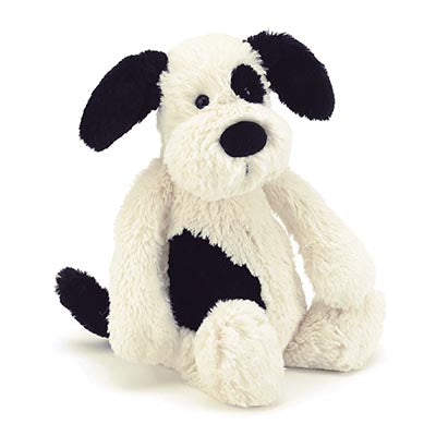 Jellycat Bashful Black & Cream Puppy Medium