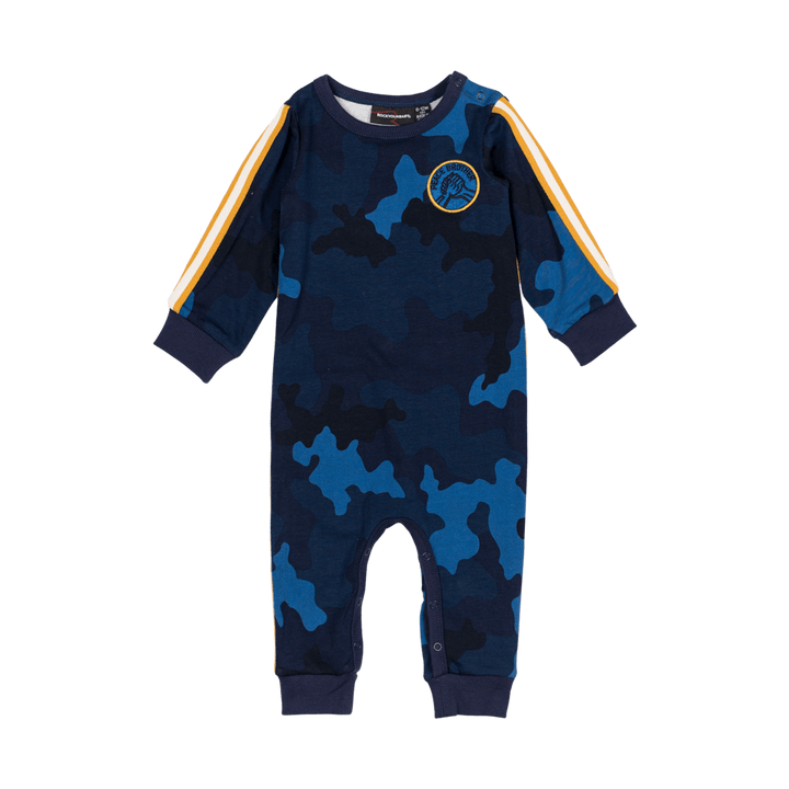 Rock Your Baby Blue Peace Brother Long Sleeve Playsuit