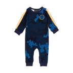 Rock Your Baby Blue Peace Brother Long Sleeve Playsuit