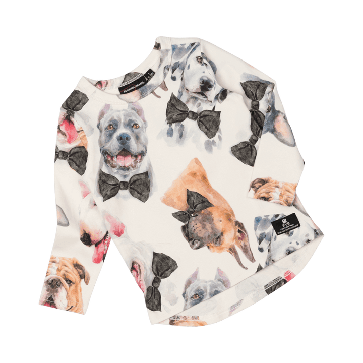 Rock Your Baby Black Tie Pups Baby Long Sleeve T-Shirt