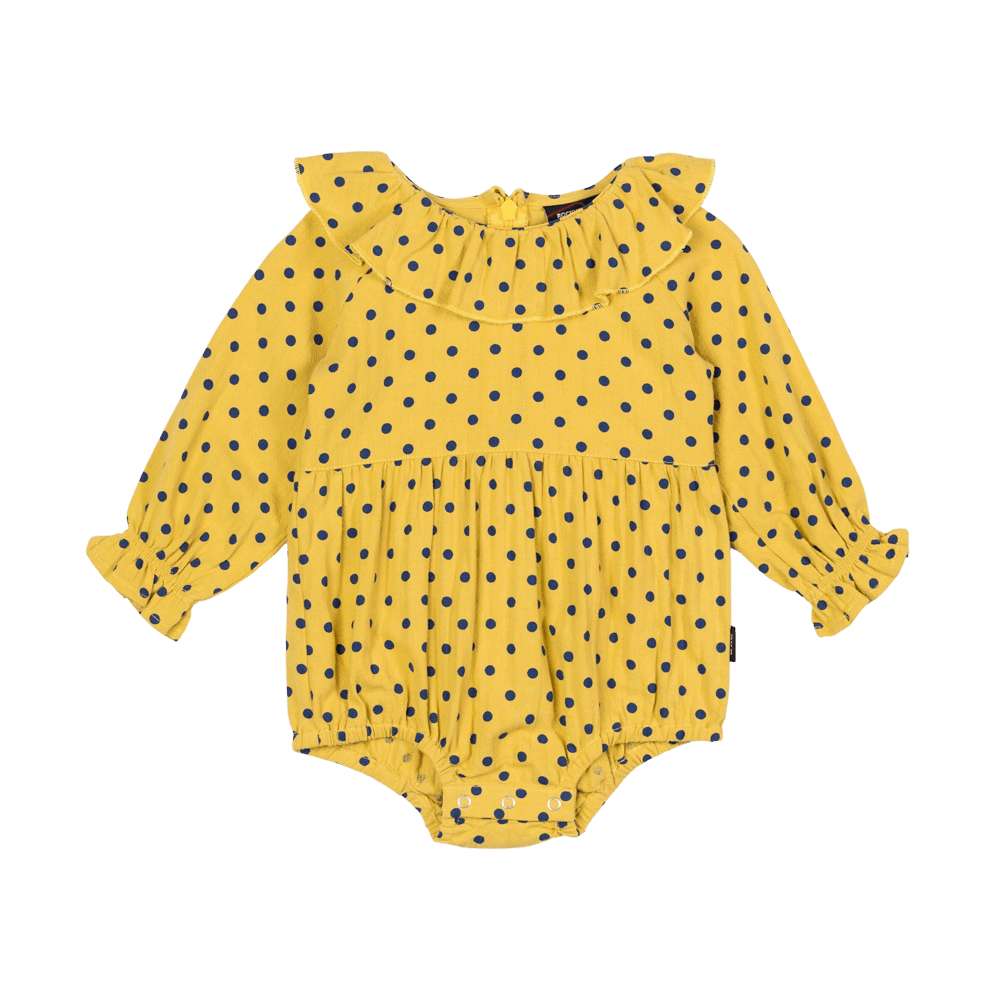 Rock Your Baby Mustard Dot Bodysuit