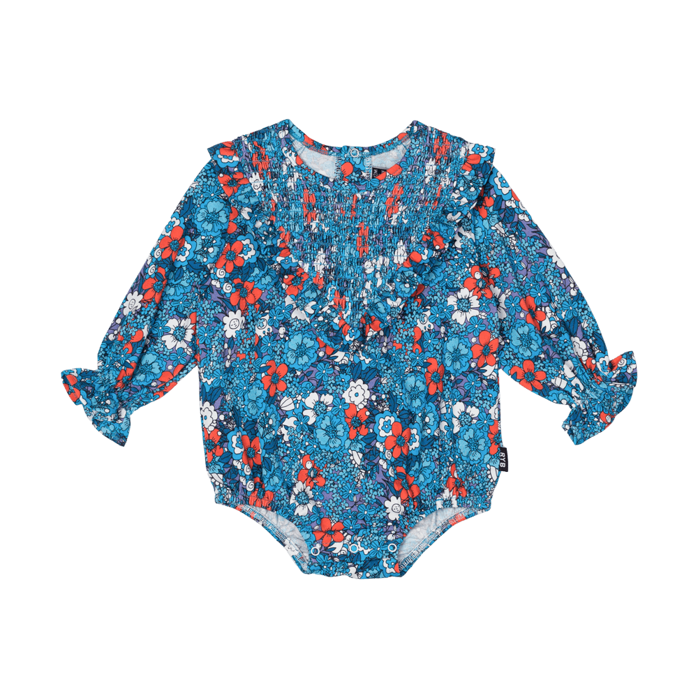 Rock Your Baby Blue Ditsy Floral Romper