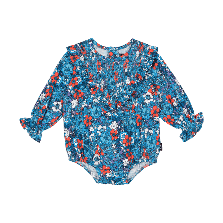 Rock Your Baby Blue Ditsy Floral Romper