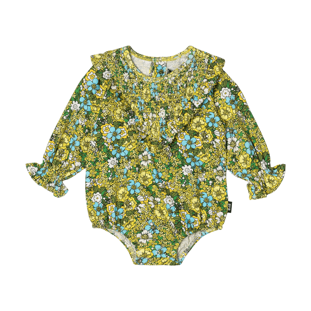 Rock Your Baby Yellow Ditsy Floral Romper