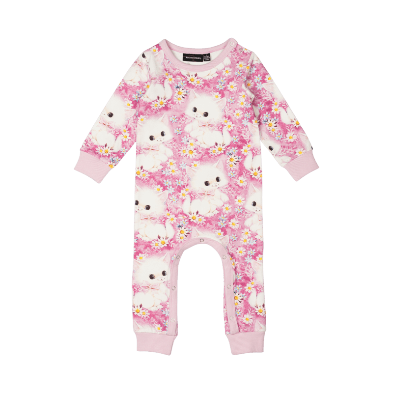 Rock Your Baby White Kitten Baby Playsuit