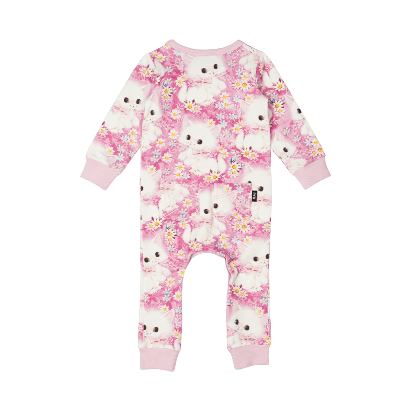 Rock Your Baby White Kitten Baby Playsuit