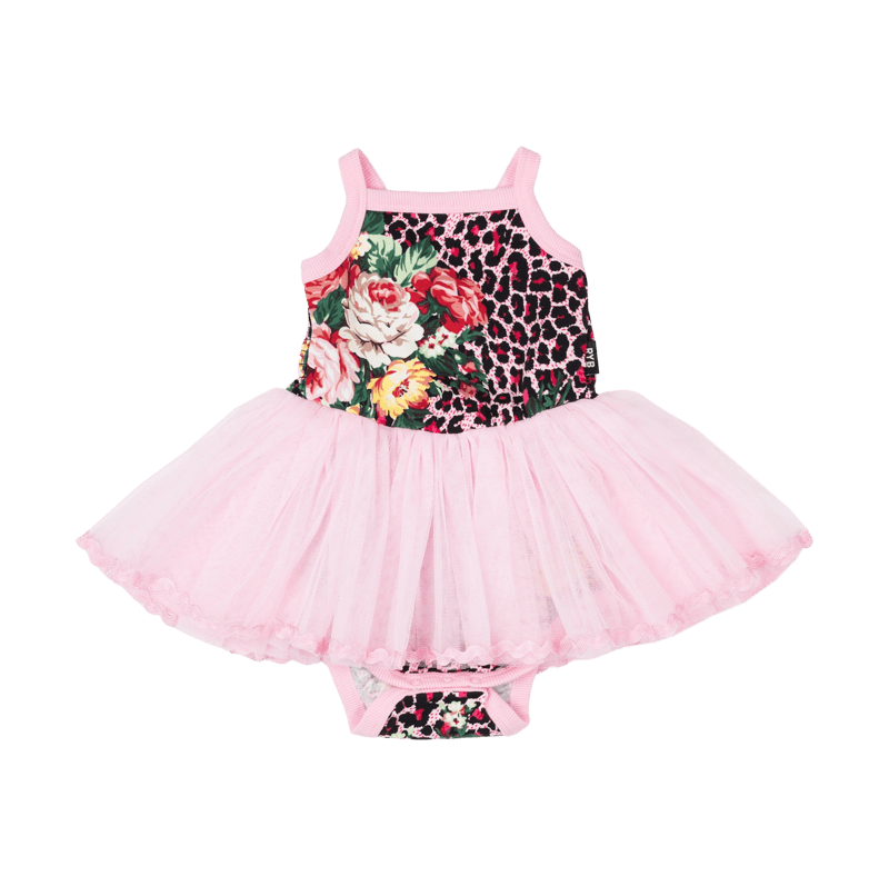 Rock Your Baby Pink Leopard Floral Baby Loulou Dress