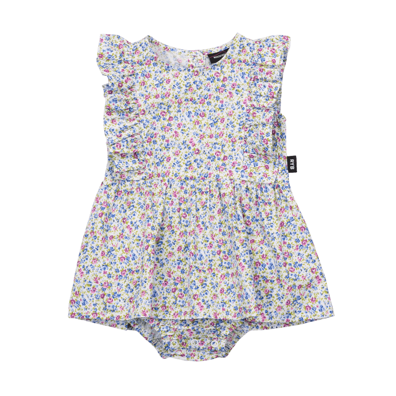 Rock Your Baby Purple Ditsy Floral Baby Dress