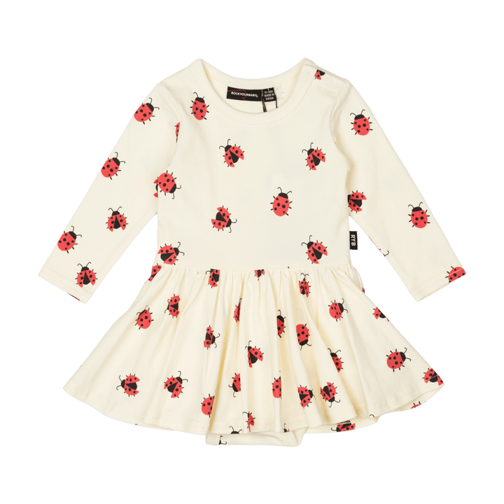 Rock Your Baby Ladybug Baby Waisted Dress