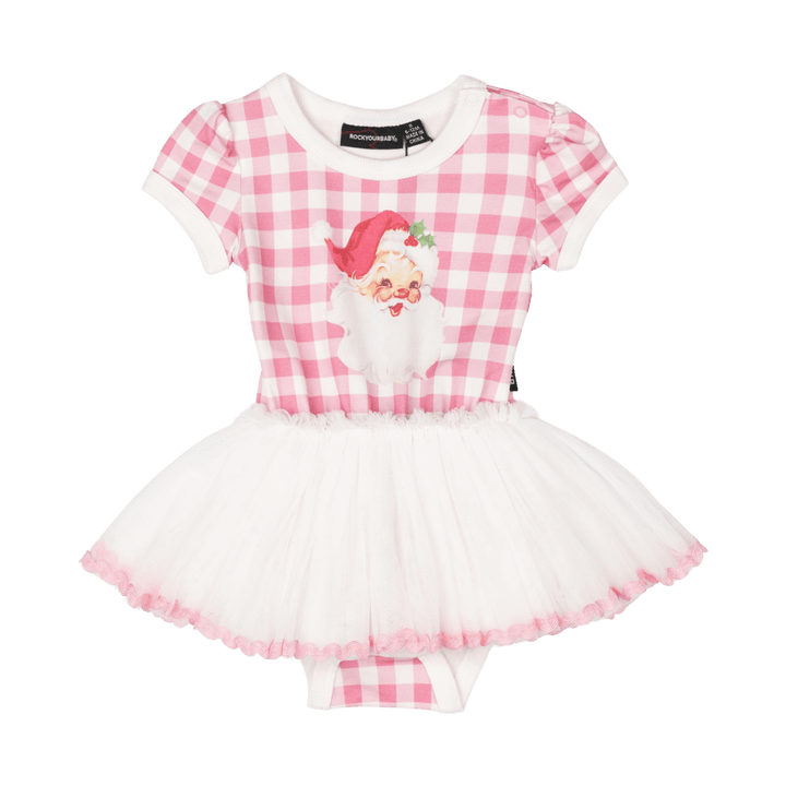 Rock Your Baby Circus Dress - Pink Gingham Santa | Baby