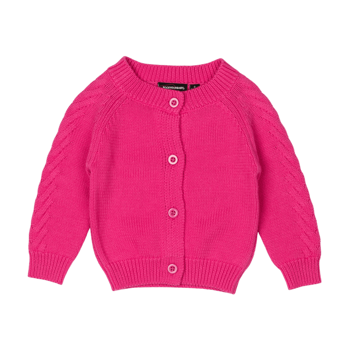 Rock Your Baby Hot Pink Baby Knit Cardigan