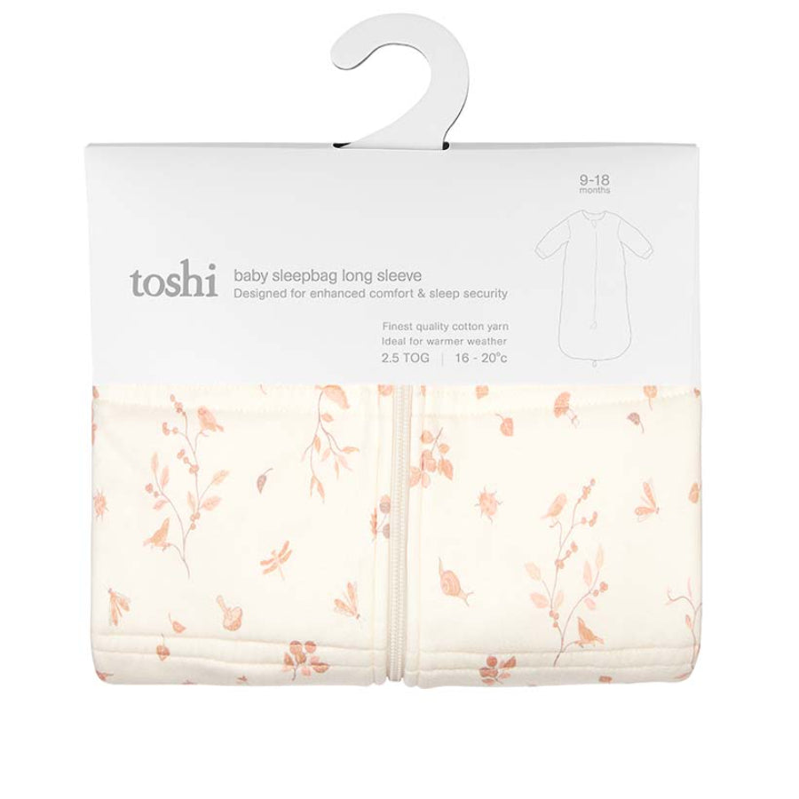 Toshi Baby Sleep Bag Classic Long Sleeve 2.5 TOG - Songbirds