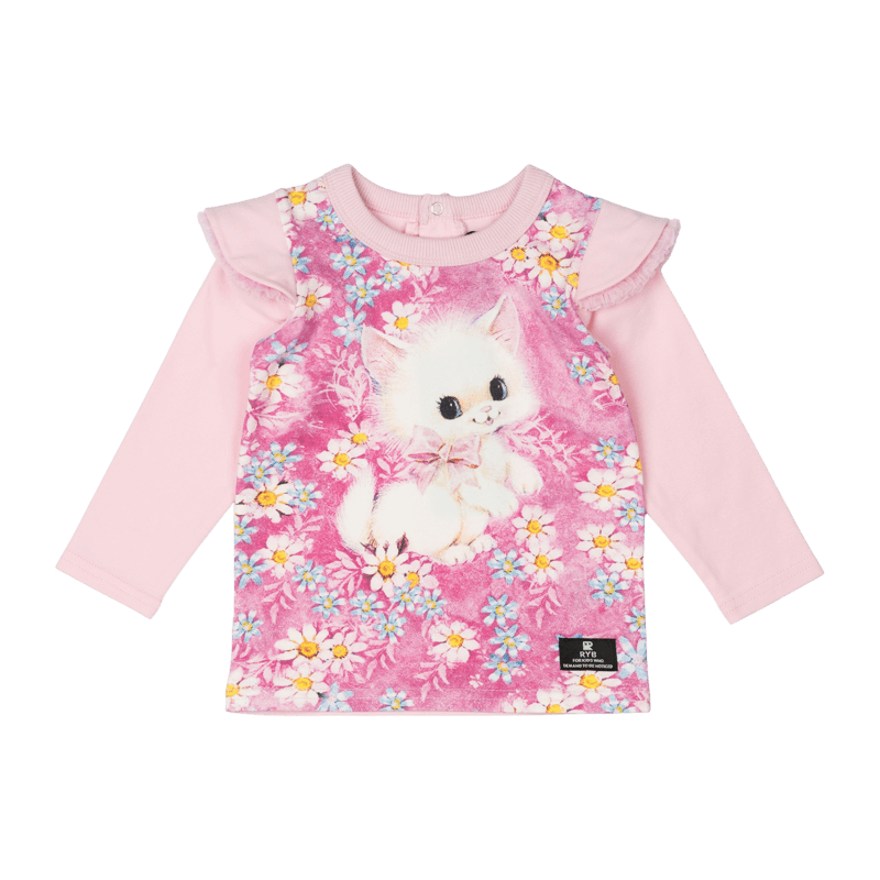 Rock Your Baby White Kitten Baby Long Sleeve T-Shirt