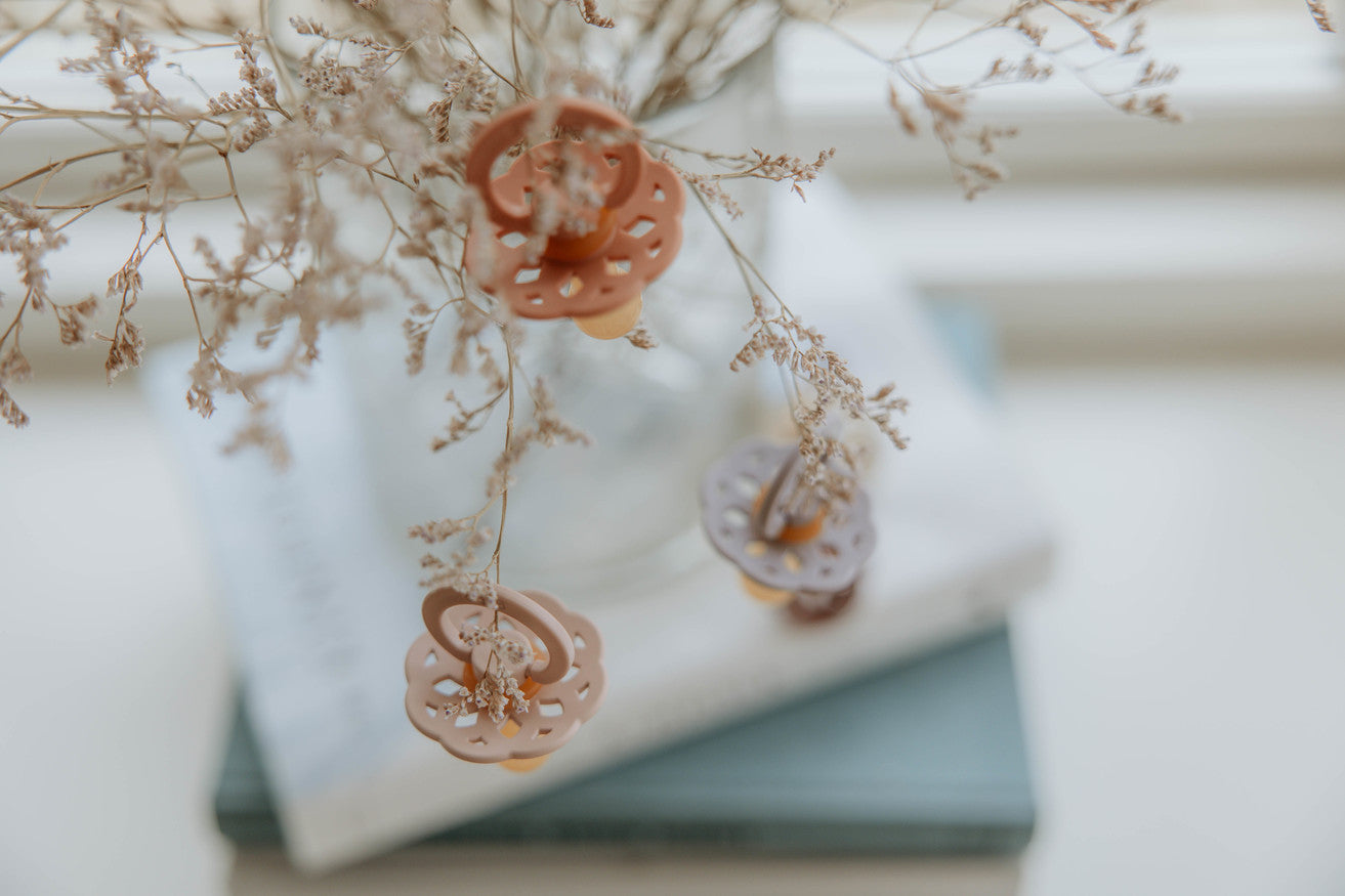 Boheme Pacifier 2 Pack - Blossom/Dusky Lilac