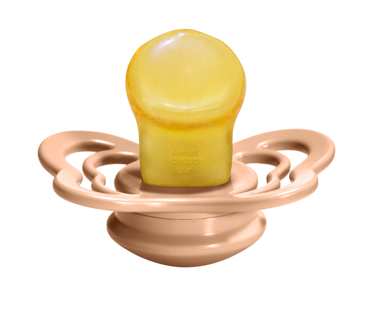 Bibs Pacifier 2 Pack Couture - Latex - Peach/Woodchuck