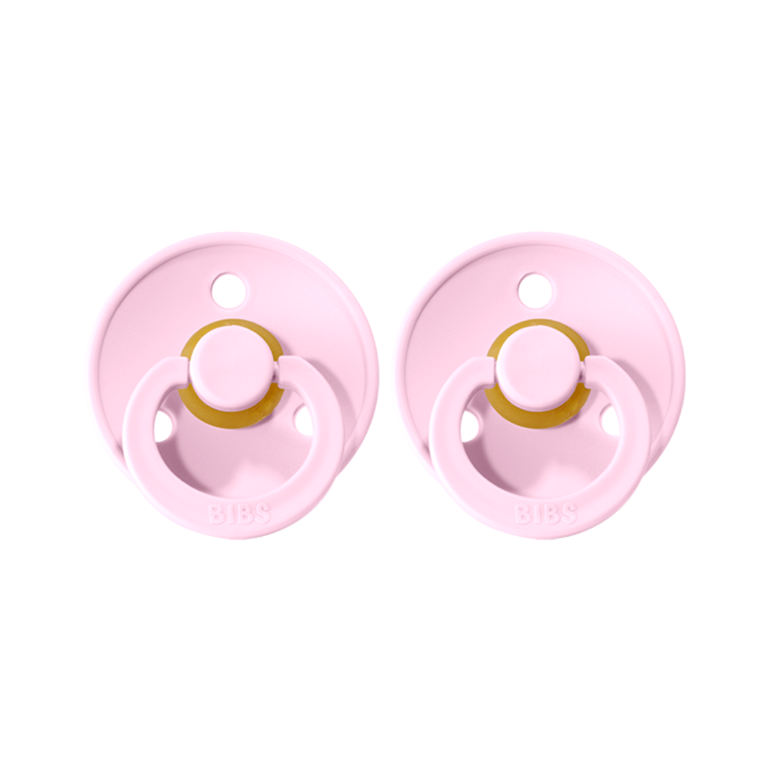 BIBS Colour Pacifier 2 Pack - Baby Pink