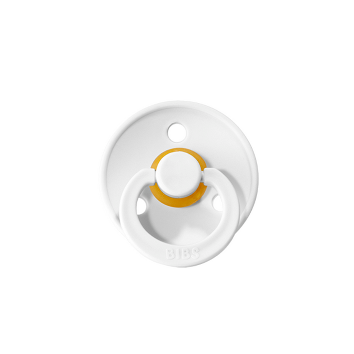 BIBS Colour Pacifier 2 Pack - White