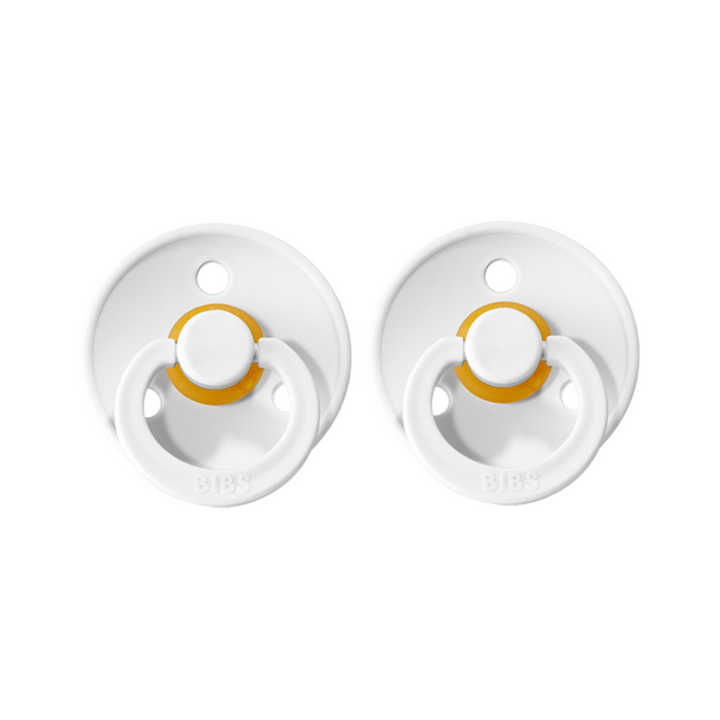 BIBS Colour Pacifier 2 Pack - White