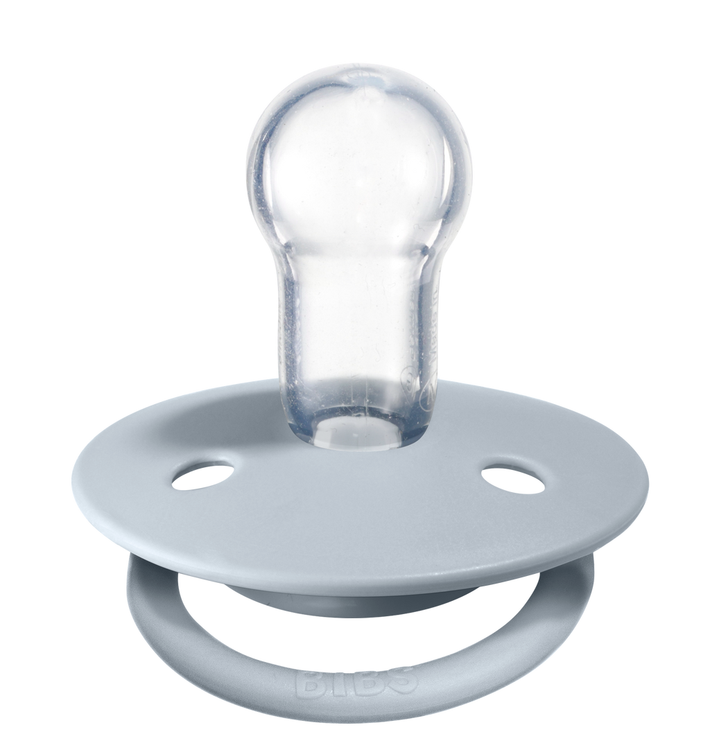 De Lux Silicone Pacifier 2 Pack - Iron/Baby Blue